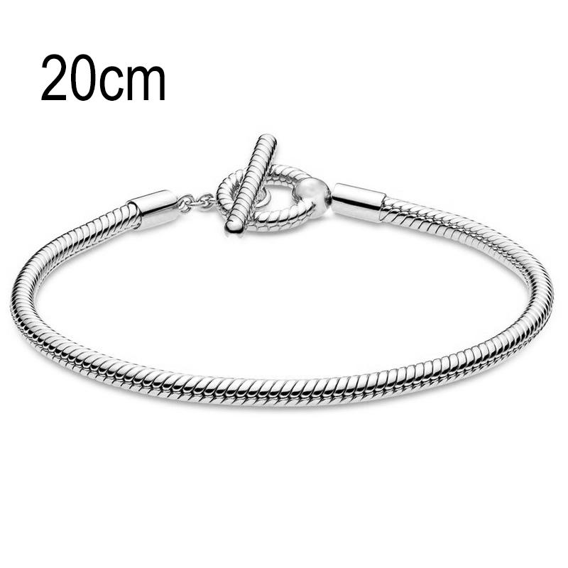 20 CM European Big Hole Beads Snake bone chain Basic OT Clasp Bracelets