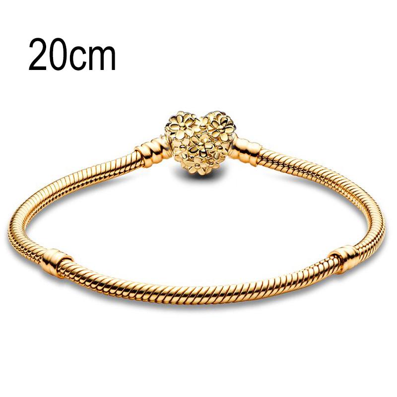 20 CM Golden European Big Hole Beads Snake bone chain Basic Bracelet