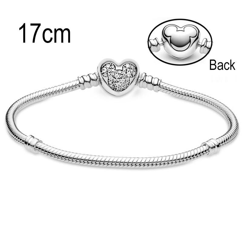 17 CM European Big Hole Beads Snake bone chain Basic Bracelet