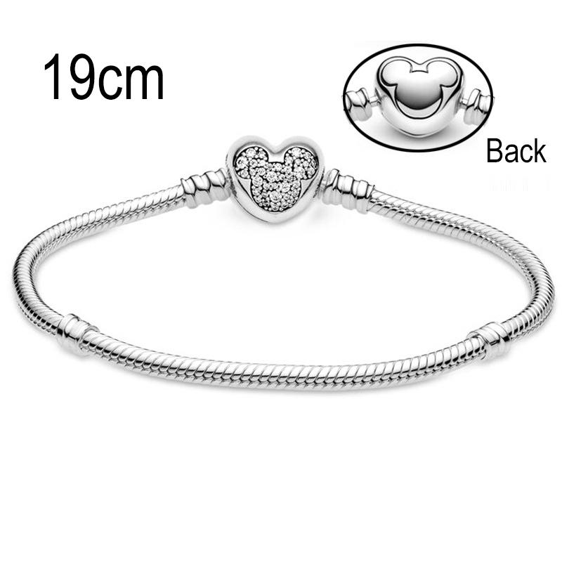 19 CM European Big Hole Beads Snake bone chain Basic Bracelet