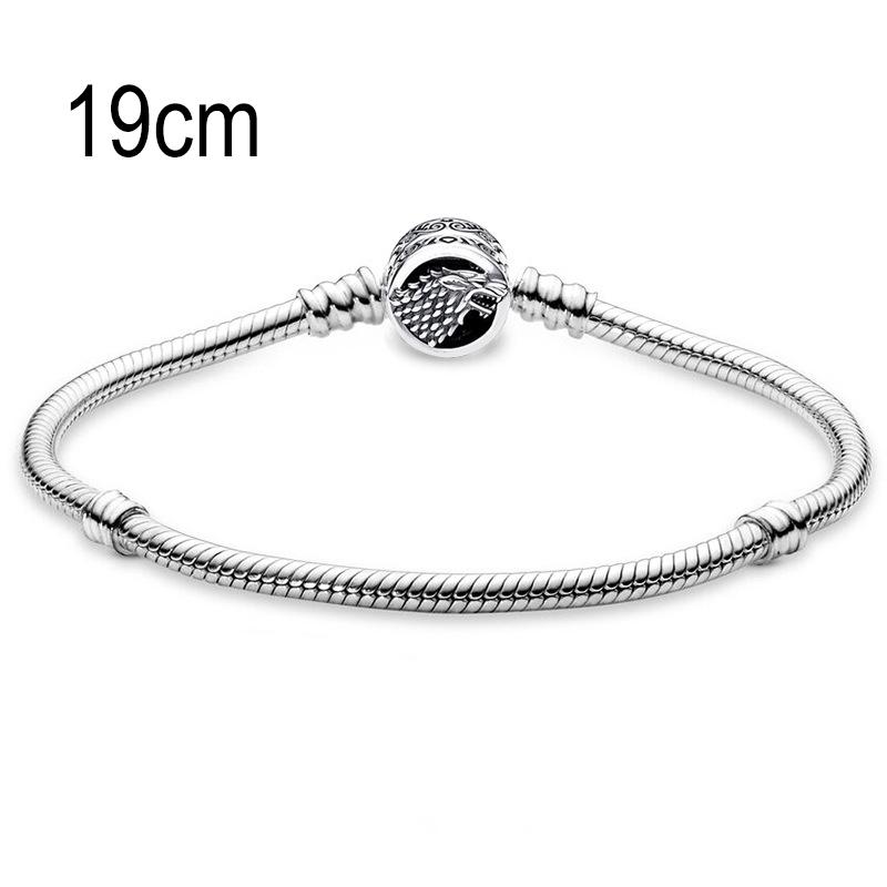 19 CM European Big Hole Beads Snake bone chain Basic Bracelet