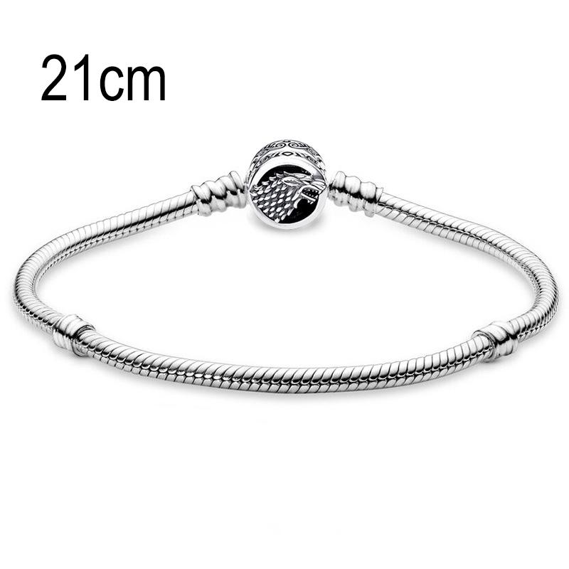 21 CM European Big Hole Beads Snake bone chain Basic Bracelet