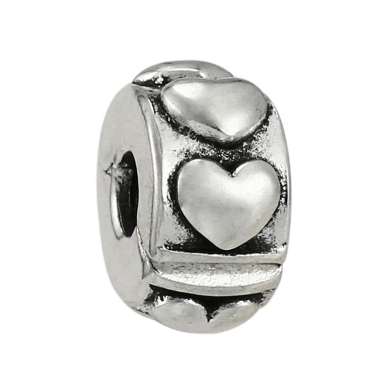 MOQ 2 pcs Big Hole European Fixed Stopper Beads or Charms