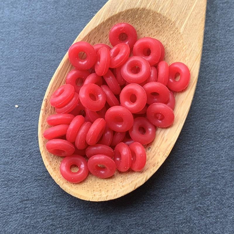 6mm/2mm/1mm Crimson 100 pcs/bag Silica Gel O-Rings