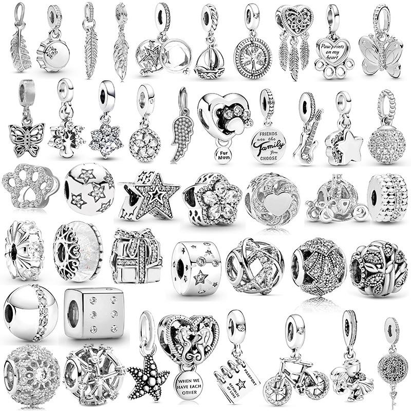 MOQ 2 pcs Sliver Big Hole European Beads or Charms 46 styles to choose