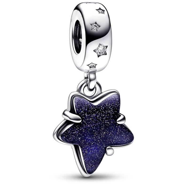 MOQ 2 pcs Blue Starry Sky Big Hole European Beads or Charms 45 Styles To Choose