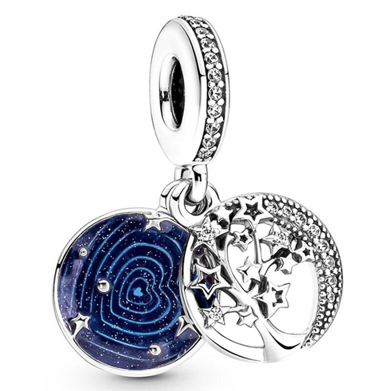 MOQ 2 pcs Blue Starry Sky Big Hole European Beads or Charms 45 Styles To Choose