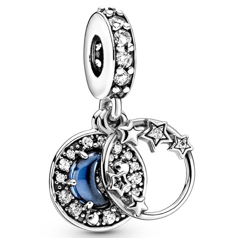 MOQ 2 pcs Blue Starry Sky Big Hole European Beads or Charms 45 Styles To Choose