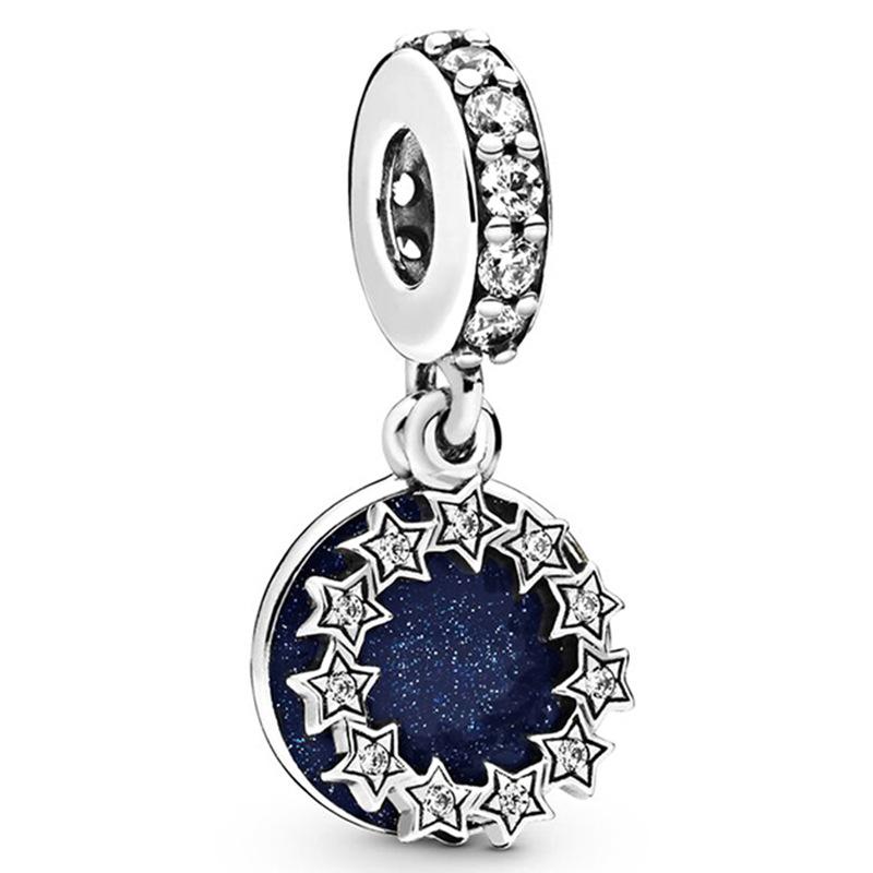 MOQ 2 pcs Blue Starry Sky Big Hole European Beads or Charms 45 Styles To Choose