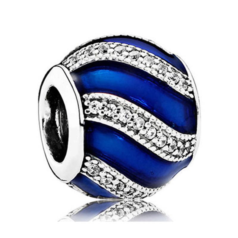 MOQ 2 pcs Blue Starry Sky Big Hole European Beads or Charms 45 Styles To Choose