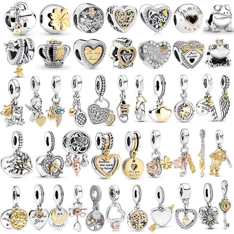 MOQ 2 pcs Golden Forever me Big Hole European Beads or Charms 45 Styles To Choose