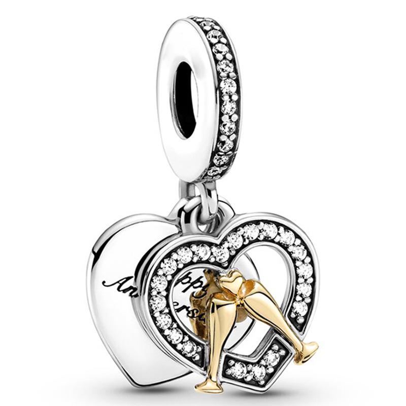 MOQ 2 pcs Golden Forever me Big Hole European Beads or Charms 45 Styles To Choose