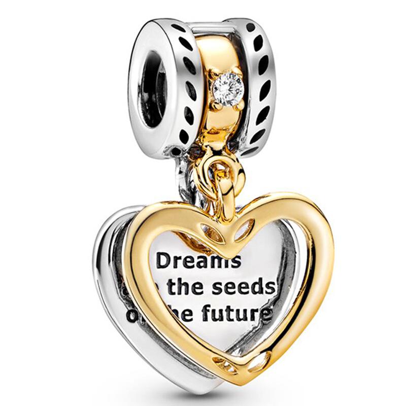 MOQ 2 pcs Golden Forever me Big Hole European Beads or Charms 45 Styles To Choose