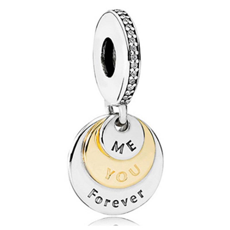 MOQ 2 pcs Golden Forever me Big Hole European Beads or Charms 45 Styles To Choose