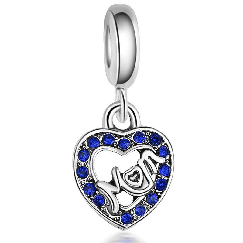 MOQ 2 pcs Blue Pansy Big Hole European Beads or Charms 45 Styles To Choose