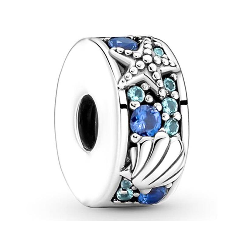 MOQ 2 pcs Blue Pansy Big Hole European Beads or Charms 45 Styles To Choose