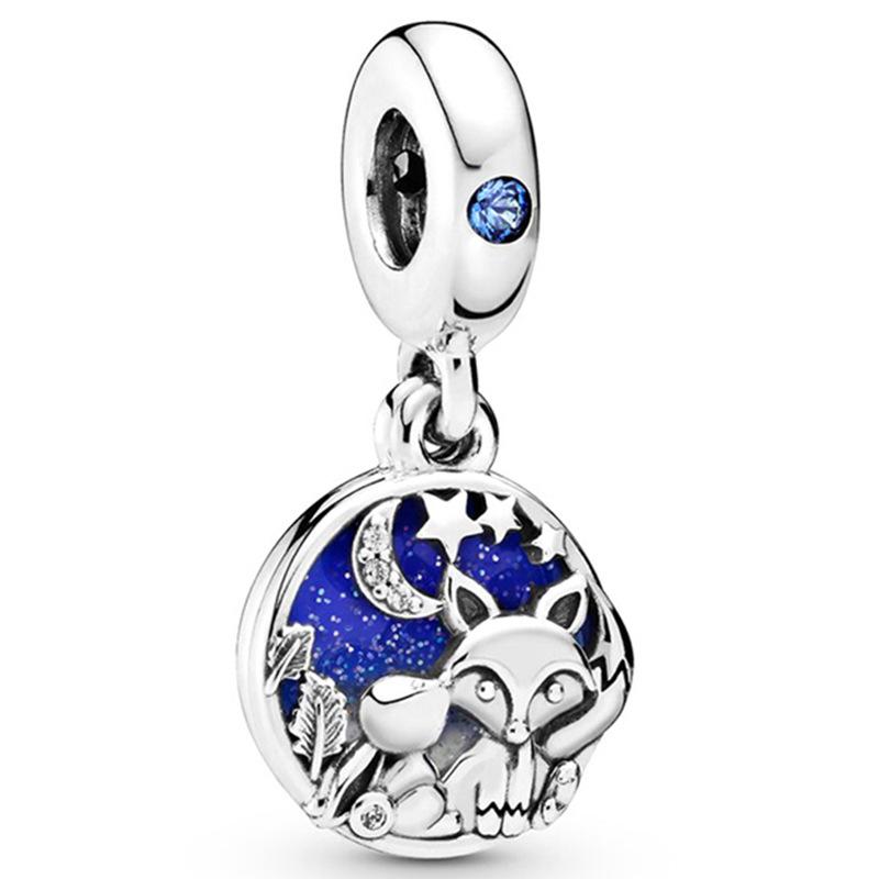 MOQ 2 pcs Blue Pansy Big Hole European Beads or Charms 45 Styles To Choose