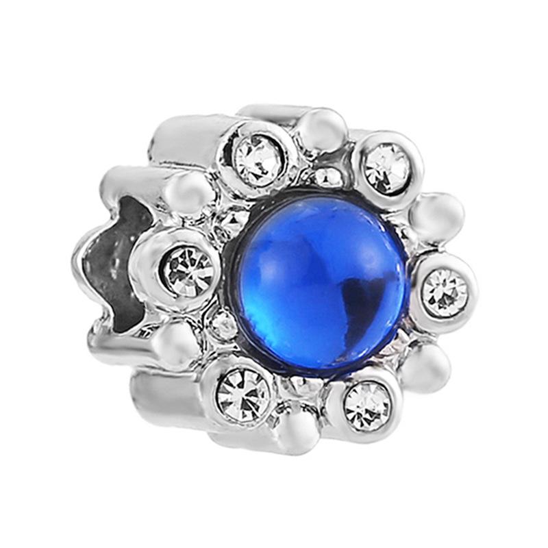 MOQ 2 pcs Blue Pansy Big Hole European Beads or Charms 45 Styles To Choose