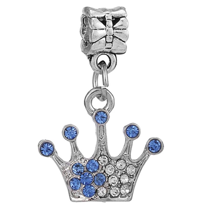MOQ 2 pcs Blue Pansy Big Hole European Beads or Charms 45 Styles To Choose