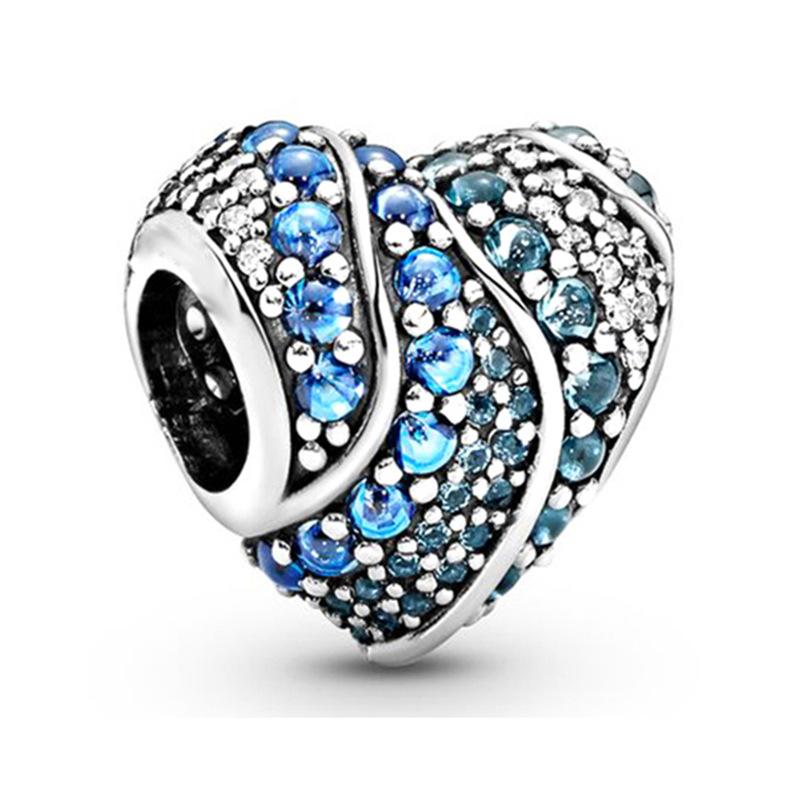 MOQ 2 pcs Blue Pansy Big Hole European Beads or Charms 45 Styles To Choose