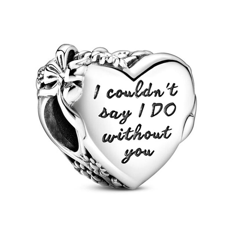 MOQ 2 pcs Romantic Love Tag Numbers Big Hole European Beads or Charms 45 Styles To Choose