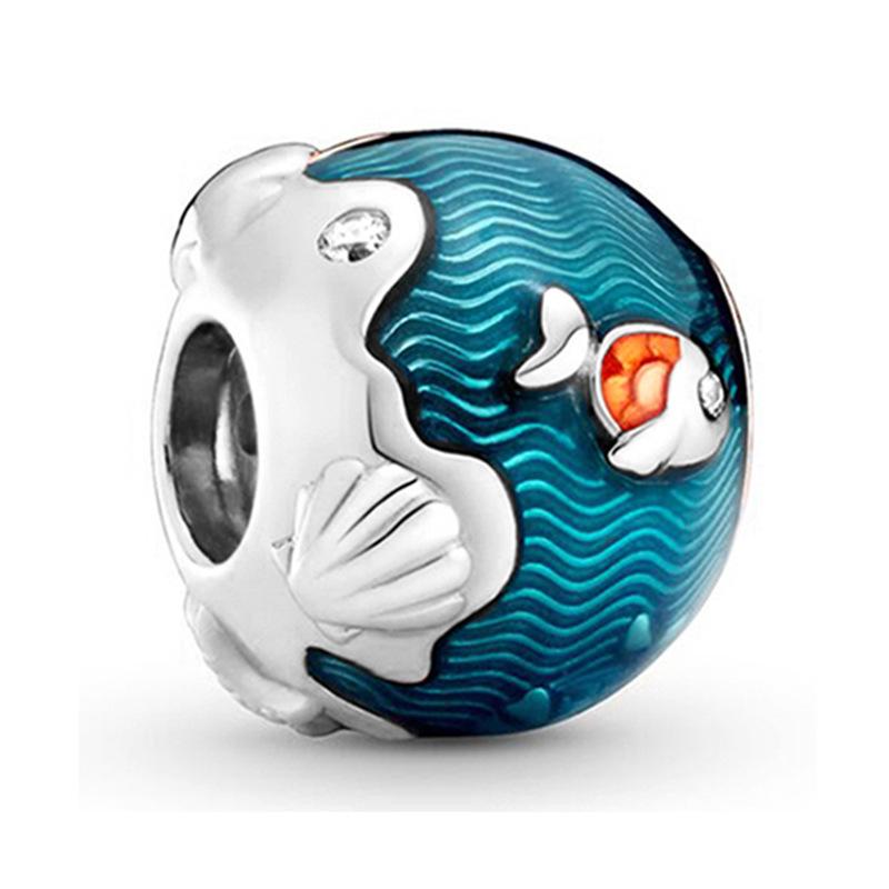 MOQ 2 pcs Sea Blue Big Hole European Beads or Charms 45 Styles To Choose