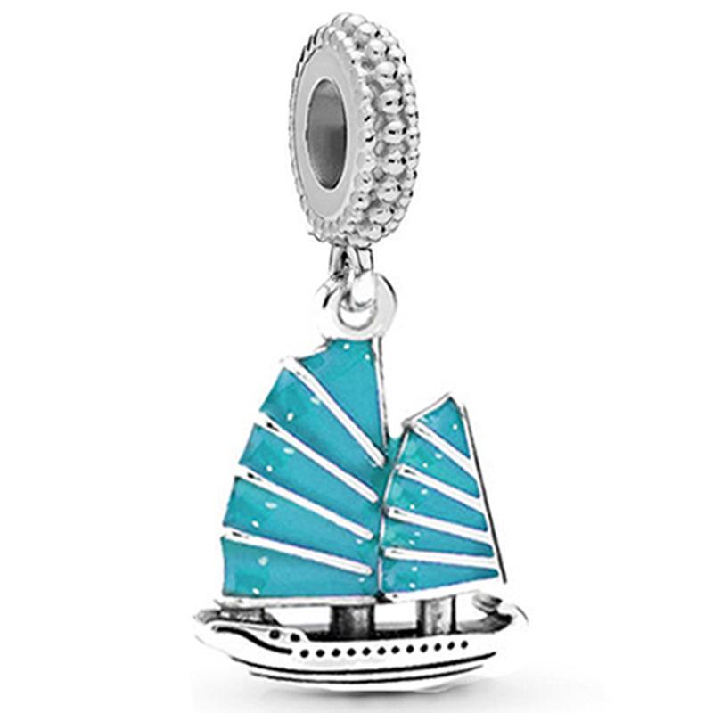 MOQ 2 pcs Sea Blue Big Hole European Beads or Charms 45 Styles To Choose