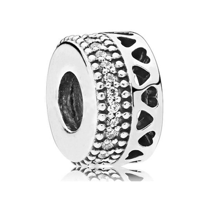 MOQ 2 pcs Hollow Heart Big Hole European Beads or Charms 45 Styles To Choose