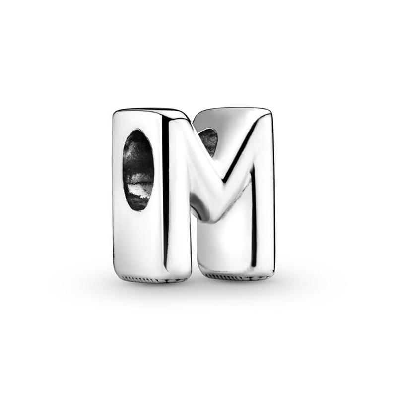 MOQ 2 pcs Big Hole European Beads M in the 26 letters