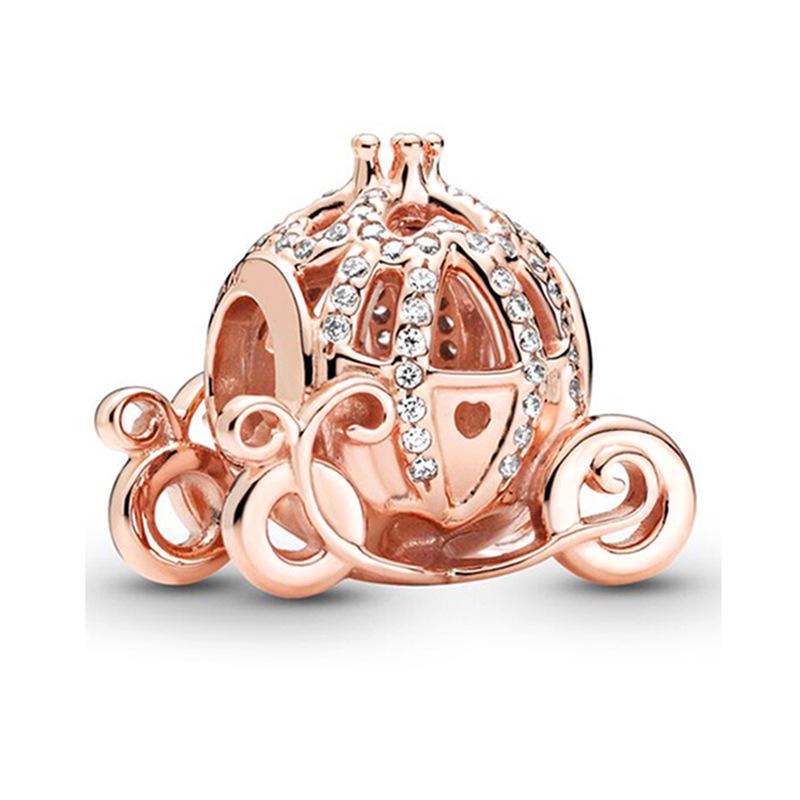 MOQ 2 pcs Rose Golden Big Hole European Beads or Charms 45 Styles To Choose