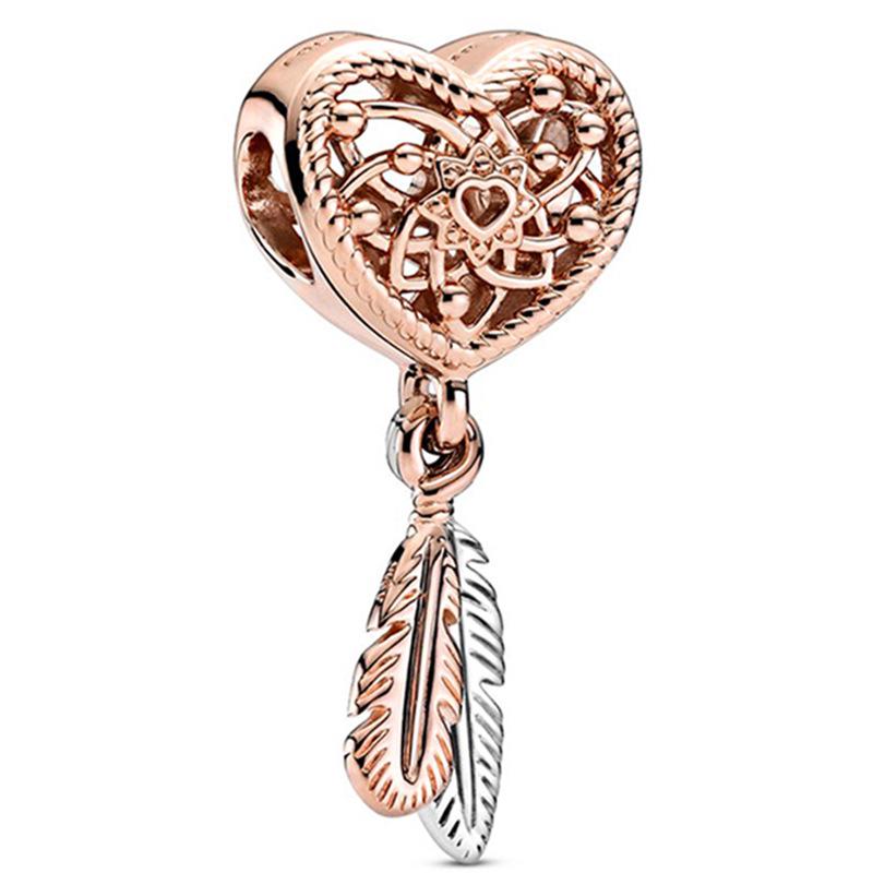 MOQ 2 pcs Rose Golden Big Hole European Beads or Charms 45 Styles To Choose