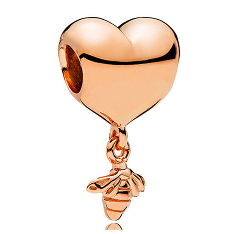 MOQ 2 pcs Rose Golden Big Hole European Beads or Charms 45 Styles To Choose
