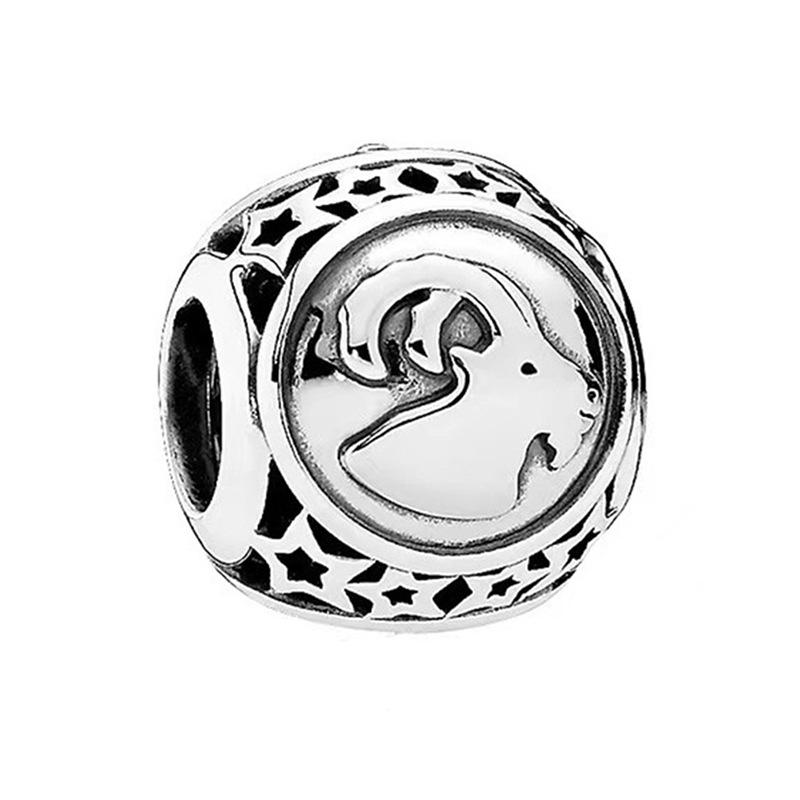 MOQ 2 pcs Digital Constellation Big Hole European Beads or Charms 45 Styles To Choose
