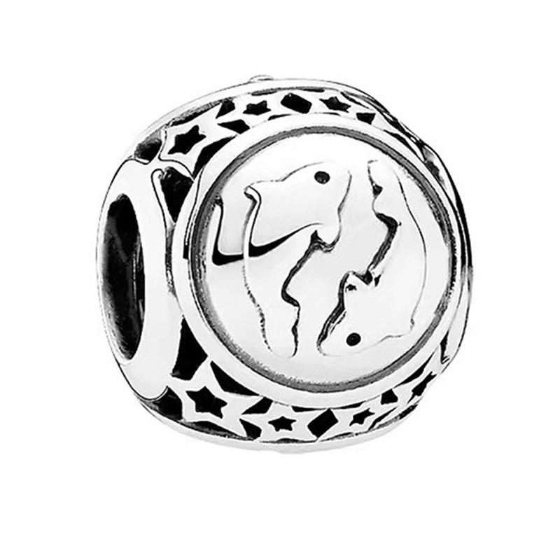 MOQ 2 pcs Digital Constellation Big Hole European Beads or Charms 45 Styles To Choose