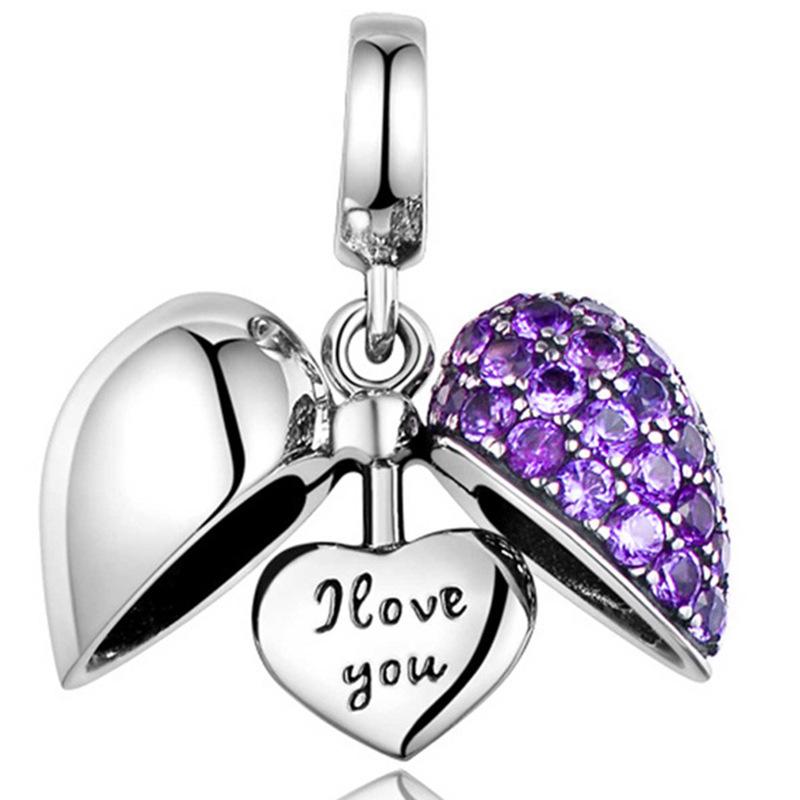 MOQ 2 pcs Purple Big Hole European Beads or Charms 45 Styles To Choose