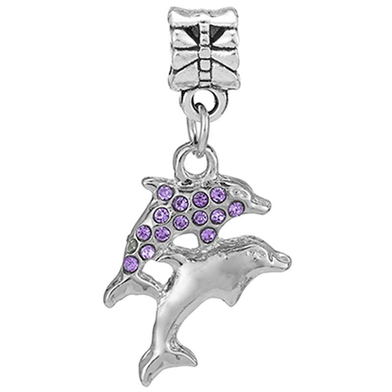 MOQ 2 pcs Purple Big Hole European Beads or Charms 45 Styles To Choose