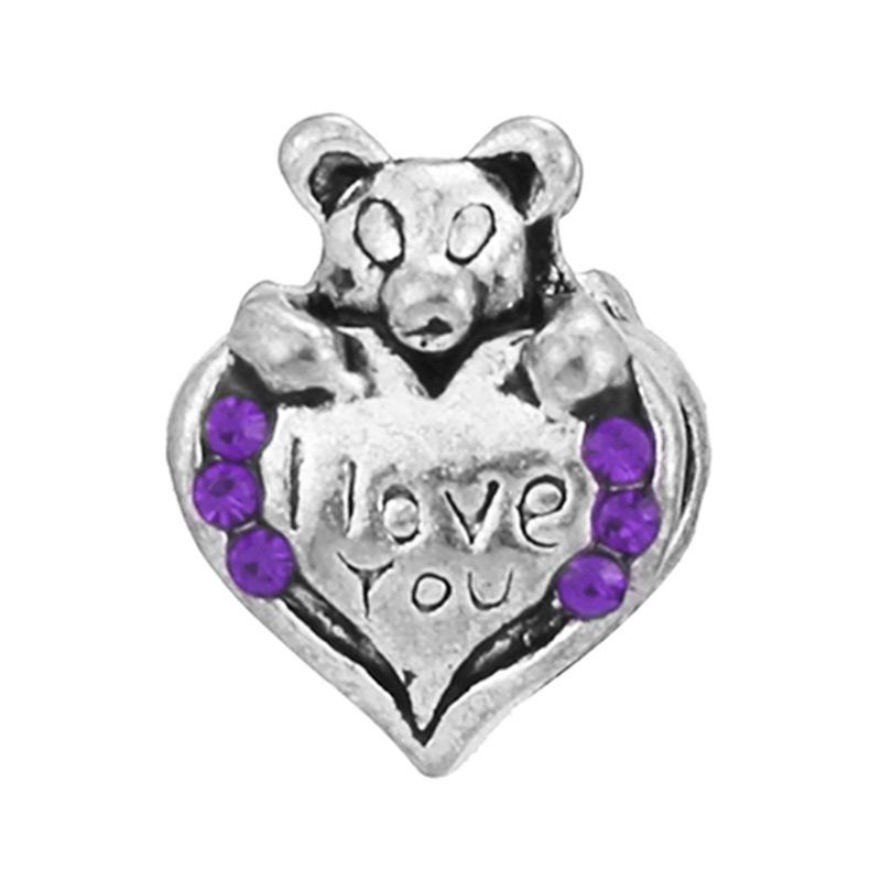 MOQ 2 pcs Purple Big Hole European Beads or Charms 45 Styles To Choose