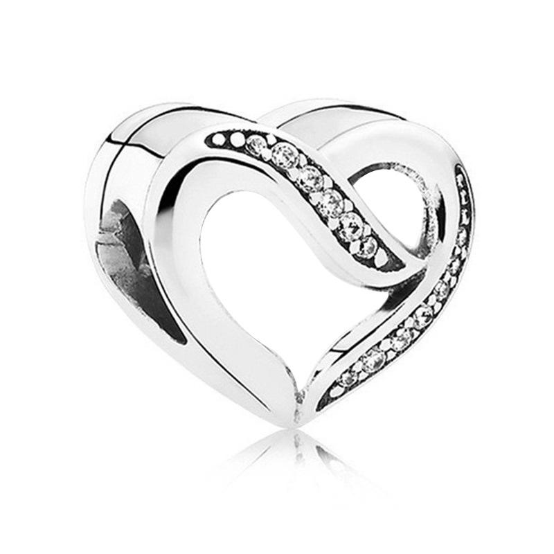 MOQ 2 pcs Heart Big Hole European Beads or Charms 40 Styles To Choose