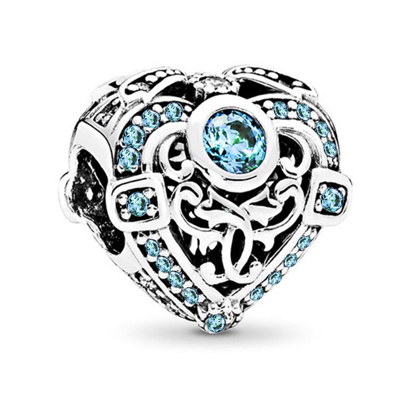 MOQ 2 pcs Heart Big Hole European Beads or Charms 40 Styles To Choose