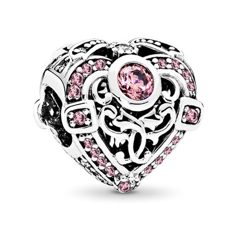 MOQ 2 pcs Heart Big Hole European Beads or Charms 40 Styles To Choose
