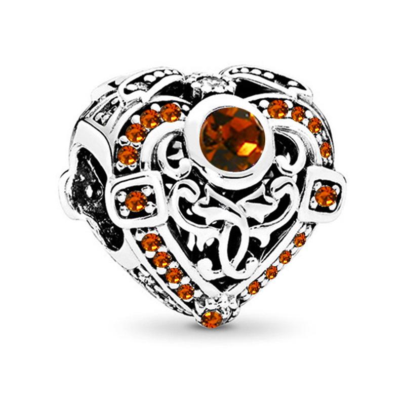 MOQ 2 pcs Heart Big Hole European Beads or Charms 40 Styles To Choose