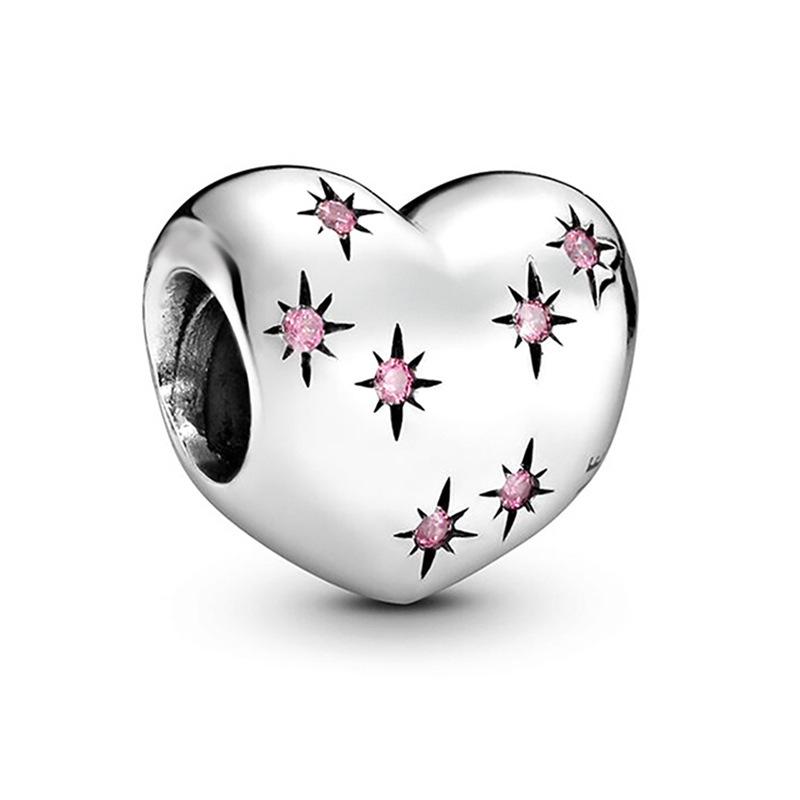 MOQ 2 pcs Heart Big Hole European Beads or Charms 40 Styles To Choose