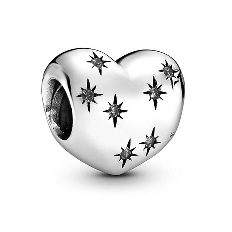 MOQ 2 pcs Heart Big Hole European Beads or Charms 40 Styles To Choose