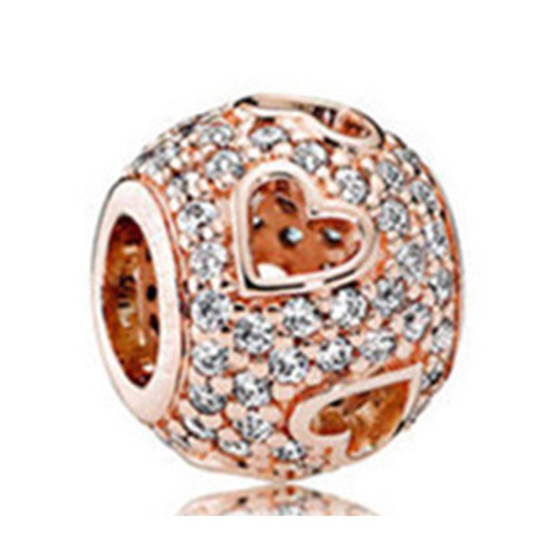 MOQ 2 pcs Rose Golden Big Hole European Beads or Charms 45 Styles To Choose