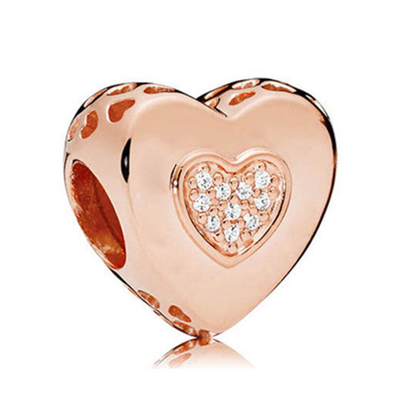 MOQ 2 pcs Rose Golden Big Hole European Beads or Charms 45 Styles To Choose