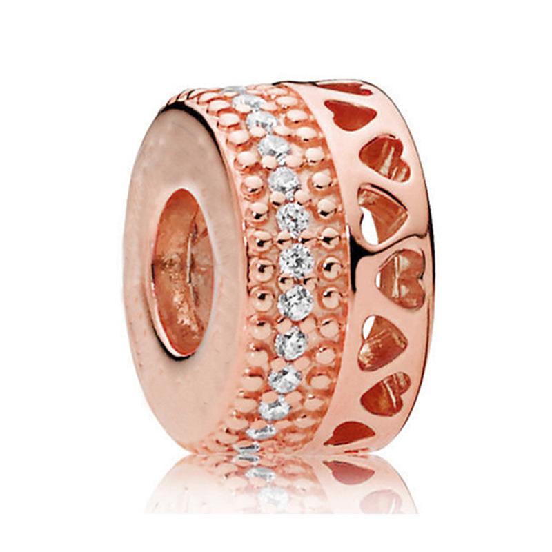 MOQ 2 pcs Rose Golden Big Hole European Beads or Charms 45 Styles To Choose