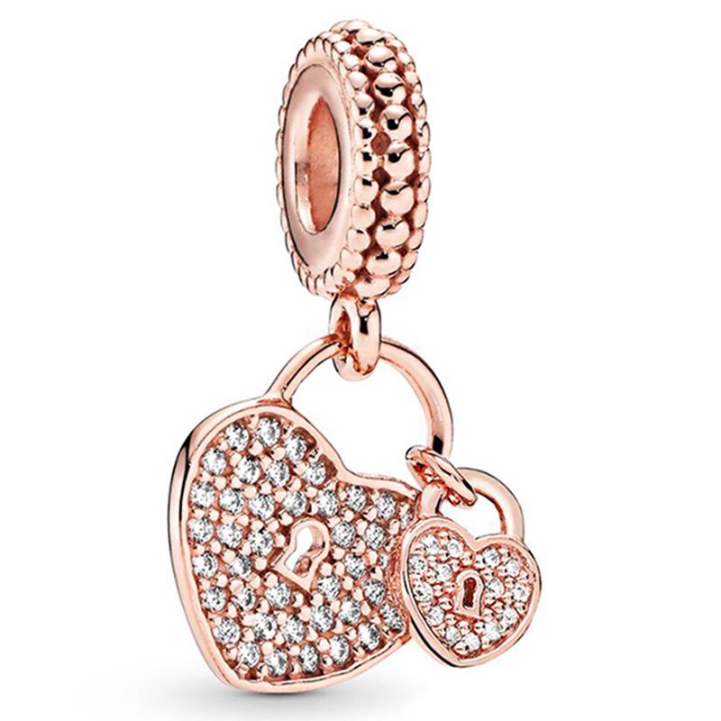 MOQ 2 pcs Rose Golden Big Hole European Beads or Charms 45 Styles To Choose