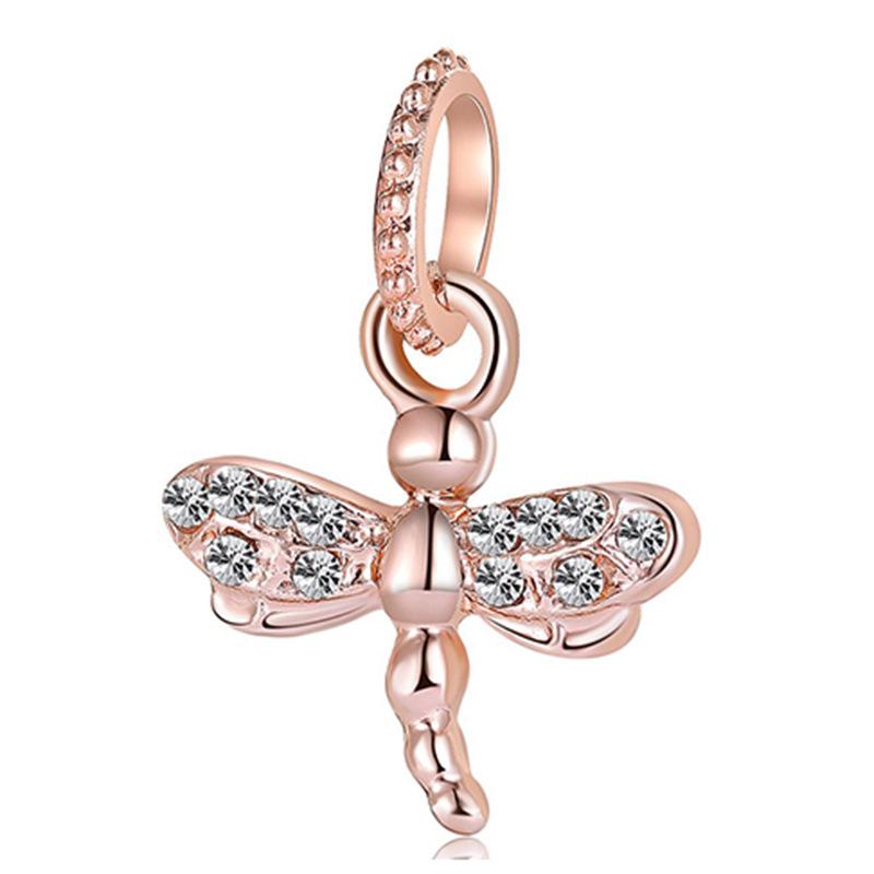 MOQ 2 pcs Rose Golden Big Hole European Beads or Charms 45 Styles To Choose
