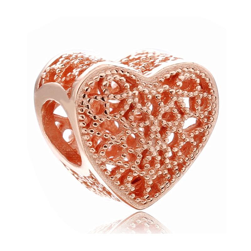 MOQ 2 pcs Rose Golden Big Hole European Beads or Charms 45 Styles To Choose