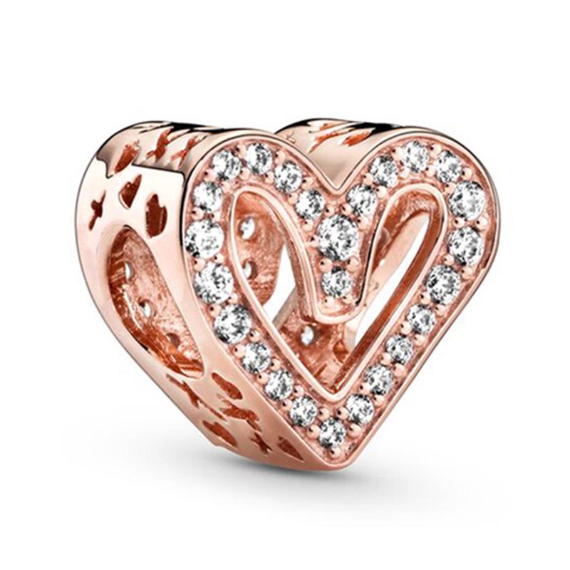 MOQ 2 pcs Rose Golden Big Hole European Beads or Charms 45 Styles To Choose